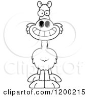 Poster, Art Print Of Black And White Happy Grinning Llama