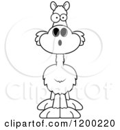 Cartoon Of A Black And White Surprised Llama Royalty Free Vector Clipart