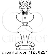 Cartoon Of A Black And White Surprised Goat Royalty Free Vector Clipart