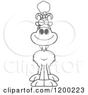 Cartoon Of A Black And White Dreaming Goat Royalty Free Vector Clipart