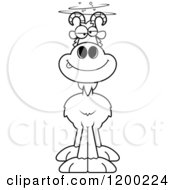Cartoon Of A Black And White Drunk Goat Royalty Free Vector Clipart