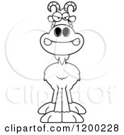 Cartoon Of A Black And White Mad Goat Royalty Free Vector Clipart