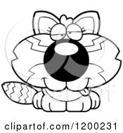 Cartoon Of A Black And White Drunk Red Panda Cub Royalty Free Vector Clipart