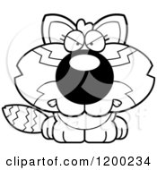 Cartoon Of A Black And White Mad Red Panda Cub Royalty Free Vector Clipart
