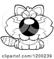 Cartoon Of A Black And White Sly Red Panda Cub Royalty Free Vector Clipart