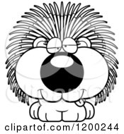 Cartoon Of A Black And White Drunk Porcupine Porcupet Royalty Free Vector Clipart