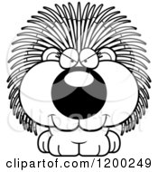Cartoon Of A Black And White Sly Porcupine Porcupet Royalty Free Vector Clipart