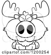 Poster, Art Print Of Black And White Sly Moose Calf