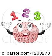 Happy Brain Mascot Counting With 123
