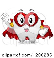 Happy Super Hero Tooth Mascot