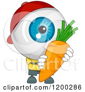 Poster, Art Print Of Eyeball Mascot Holding A Carrot