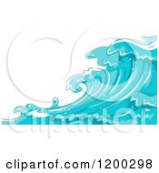 Poster, Art Print Of Background Of Blue Water And Splashing Waves 5
