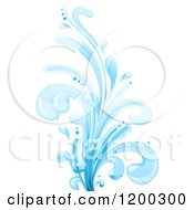 Cartoon Of A Blue Water Splash 2 Royalty Free Vector Clipart