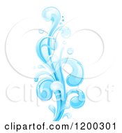 Cartoon Of A Blue Water Splash Royalty Free Vector Clipart