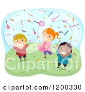 Poster, Art Print Of Happy Diverse Children Catching Falling Candy