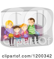 Poster, Art Print Of Happy Family Waiting At A Train Station