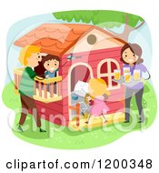 Poster, Art Print Of Happy Family Bonding At A Playhouse