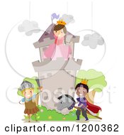 Cartoon Of Happy Children Acting Out A Fairy Tale School Play Royalty Free Vector Clipart