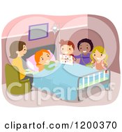 Poster, Art Print Of Diverse Girls Visiting A Sick Friend In The Hospital