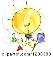Poster, Art Print Of Lightbulb With Attached Educational Ideas
