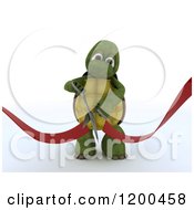 Poster, Art Print Of 3d Tortoise Performing A Ribbon Cutting Grand Opening Ceremony