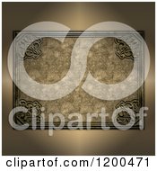 Clipart Of A 3d Vintage Decorative Grungy Frame On Bronze Royalty Free CGI Illustration