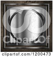 Poster, Art Print Of 3d Silver Circle And Square Over Concrete