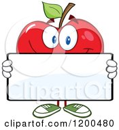 Poster, Art Print Of Red Apple Holding A Sign Board