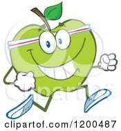 Poster, Art Print Of Healthy Fit Green Apple Jogging