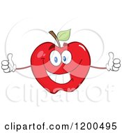 Poster, Art Print Of Pleased Red Apple Holding Two Thumbs Up