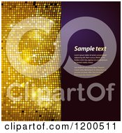 Poster, Art Print Of Sparkly Gold Mosaic And Purple Panel With Sample Text