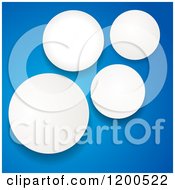 Poster, Art Print Of 3d White Paper Circle Cut Outs On Blue