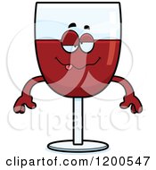 Cartoon Of A Drunk Red Wine Glass Character Royalty Free Vector Clipart by Cory Thoman