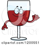 Cartoon Of A Friendly Waving Red Wine Glass Character Royalty Free Vector Clipart by Cory Thoman