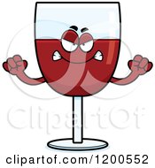 Cartoon Of A Mad Red Wine Glass Character Royalty Free Vector Clipart