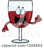 Cartoon Of A Smart Red Wine Glass Character Royalty Free Vector Clipart by Cory Thoman