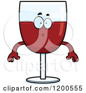 Cartoon Of A Surprised Red Wine Glass Character Royalty Free Vector Clipart