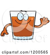 Friendly Waving Shot Glass Mascot