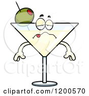 Cartoon Of A Sick Martini Mascot Royalty Free Vector Clipart