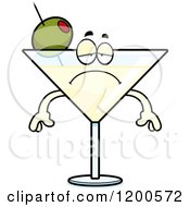 Cartoon Of A Depressed Martini Mascot Royalty Free Vector Clipart by Cory Thoman
