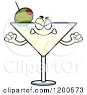 Cartoon Of A Mad Martini Mascot Royalty Free Vector Clipart