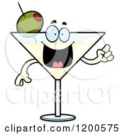 Cartoon Of A Smart Martini Mascot Royalty Free Vector Clipart