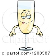 Cartoon Of A Sick Or Drunk Champagne Mascot Royalty Free Vector Clipart by Cory Thoman