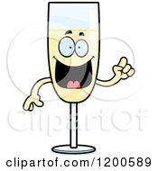 Cartoon Of A Smart Champagne Mascot Royalty Free Vector Clipart