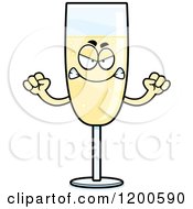 Cartoon Of A Mad Champagne Mascot Royalty Free Vector Clipart by Cory Thoman