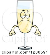 Cartoon Of A Depressed Champagne Mascot Royalty Free Vector Clipart
