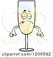 Cartoon Of A Sick Or Drunk Champagne Mascot 2 Royalty Free Vector Clipart