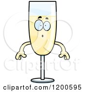 Cartoon Of A Surprised Champagne Mascot Royalty Free Vector Clipart
