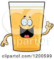 Cartoon Of A Happy Beer Mascot With An Idea Royalty Free Vector Clipart