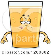Cartoon Of A Sick Or Drunk Beer Mascot Royalty Free Vector Clipart